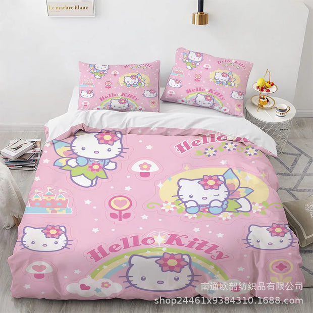 Sanrio Hello Kitty Bedding Sets Comforter 3 Piece Sets