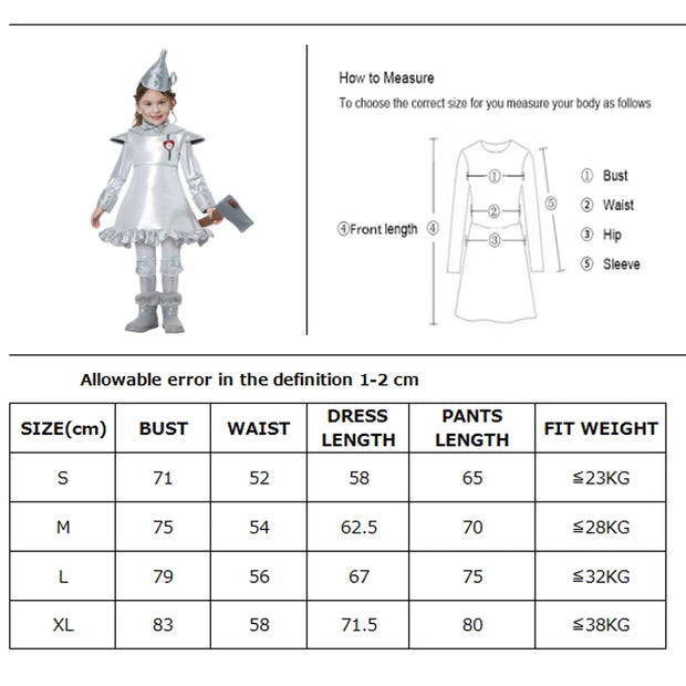 Girl Boy Scarecrow Tin Man Costume