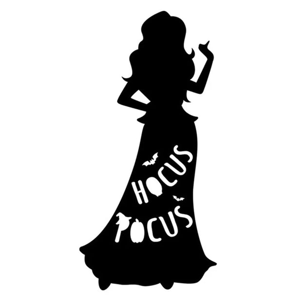 1Pcs Witch Halloween Decorations Outdoor Black Hocus Pocus Witches Silhouette Yard Signs