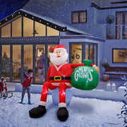 8FT Christmas Inflatable Climbing Santa With LED Lights