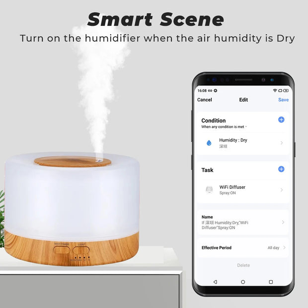 Tuya Smart Humidifier with Colorgul LED Light