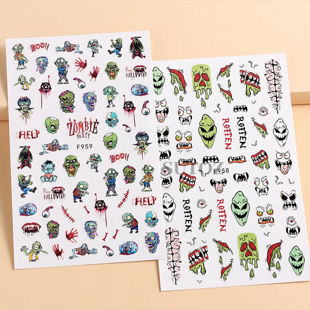 3D Halloween Nail Art Stickers