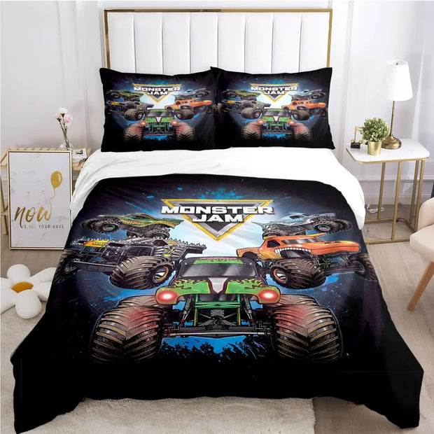 Cartoon Monster Truck Comforter Bedding Sets