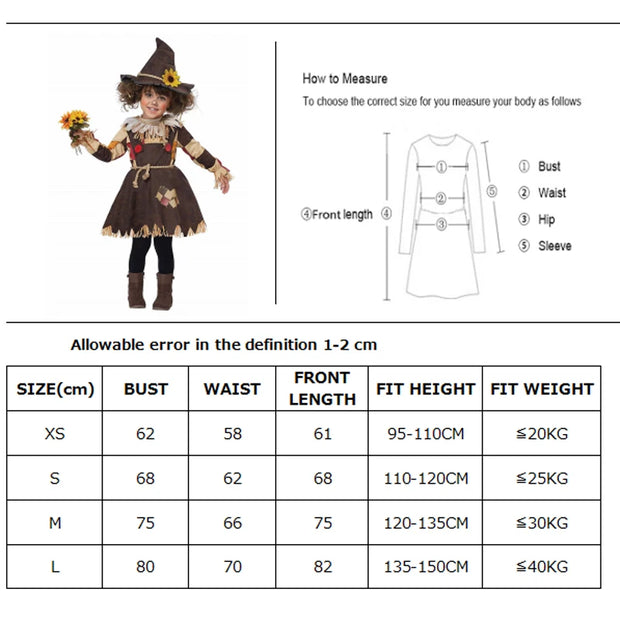 Girl Boy Scarecrow Tin Man Costume