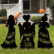 1Pcs Witch Halloween Decorations Outdoor Black Hocus Pocus Witches Silhouette Yard Signs