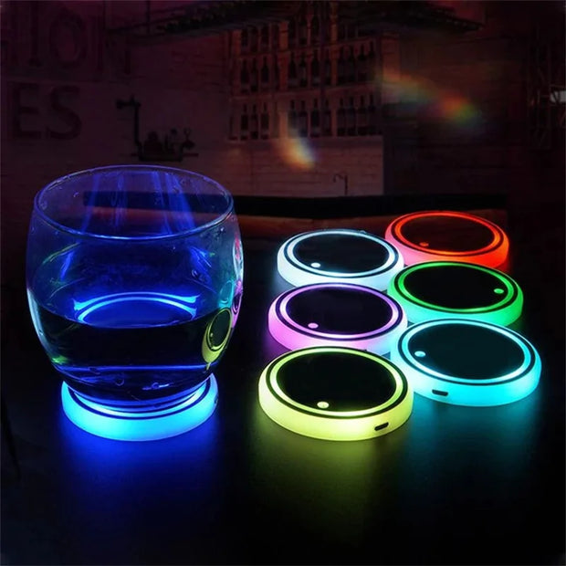 Enhanced Coaster for Car Cup Holder With 7 Different LED Colors and 3 Modes