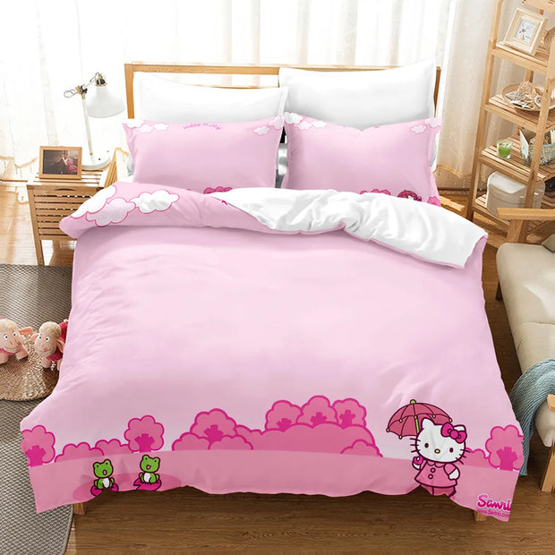 Sanrio Hello Kitty Bedding Sets Comforter 3 Piece Sets