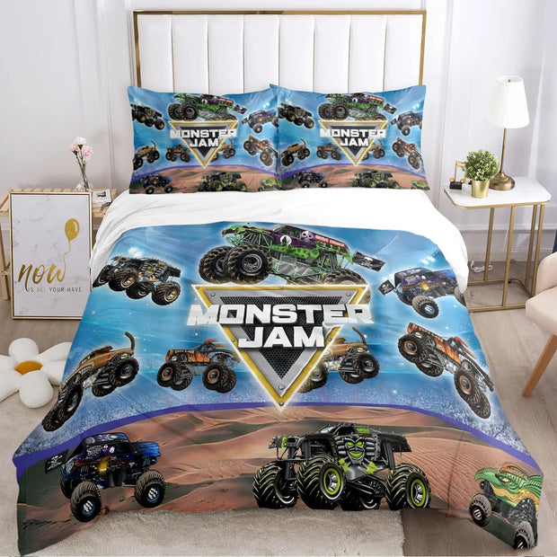 Cartoon Monster Truck Comforter Bedding Sets