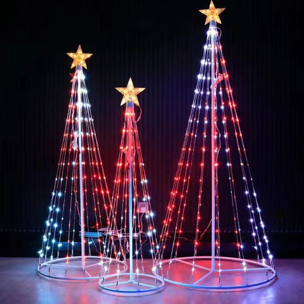 Up to 6ft 9in (2.1 meter) Smart Remote/App Control RGB Cone Christmas Tree with with Star Topper With Music Sync