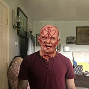 Halloween Realistic Latex Bald Human Face Blood Scar Mask