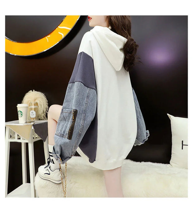 Vintage Women Patchwork Sweatshirt