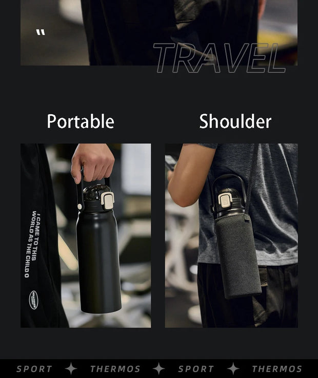 2L Stainless Steel Thermal Bottle With Straw