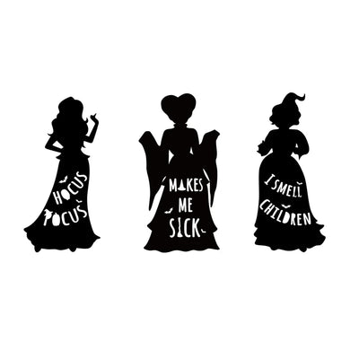 1Pcs Witch Halloween Decorations Outdoor Black Hocus Pocus Witches Silhouette Yard Signs