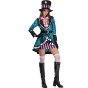 Halloween Alice In Wonderland Clock Mad Hatter Cosplay Costume