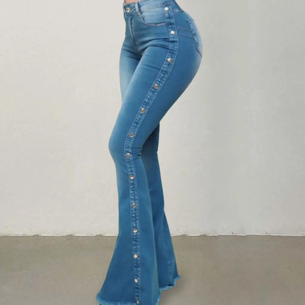 Stylish Denim Skinny Wide Leg Flare Jeans