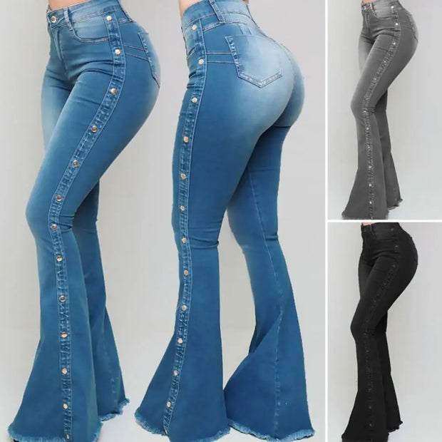 Stylish Denim Skinny Wide Leg Flare Jeans