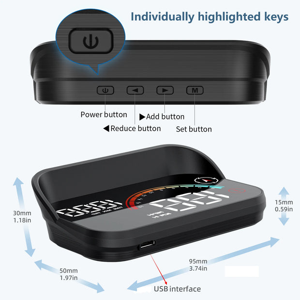 KINLANAO HUD Car GPS Head Up On-board  Speedometer Display Windshield Projector