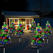 Solar LED four-color Christmas tree lights outdoor lawn lights Villa garden festival landscape lights