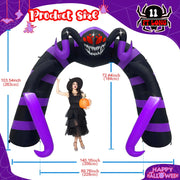 10FT Halloween Inflatable Spider Arch Blow Up with LED Light