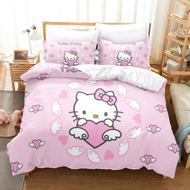 Sanrio Hello Kitty Bedding Sets Comforter 3 Piece Sets