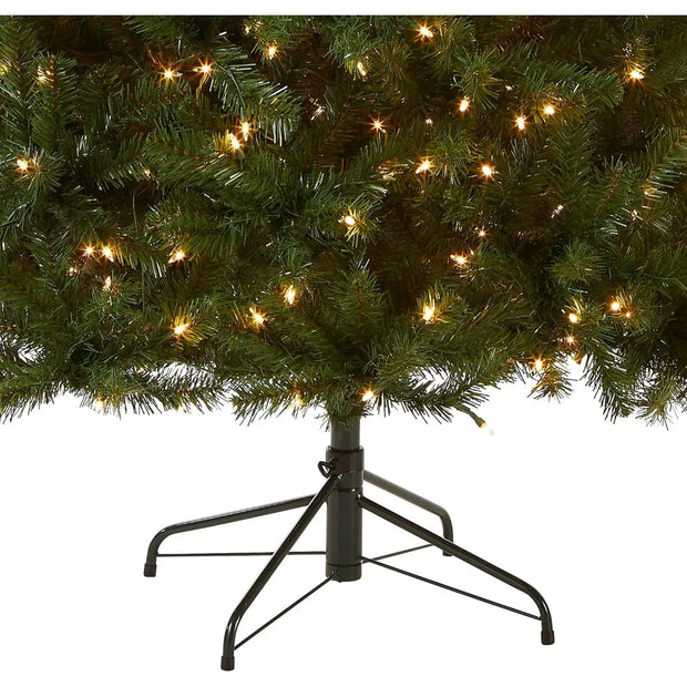 Pre-Lit Artificial Christmas Tree, North Valley Spruce, White Lights, Includes Stand