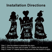 1Pcs Witch Halloween Decorations Outdoor Black Hocus Pocus Witches Silhouette Yard Signs