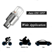 2/4Pcs Car Wheel Air Valve Stem Led Light Caps Cover