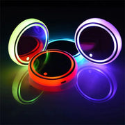 Enhanced Coaster for Car Cup Holder With 7 Different LED Colors and 3 Modes