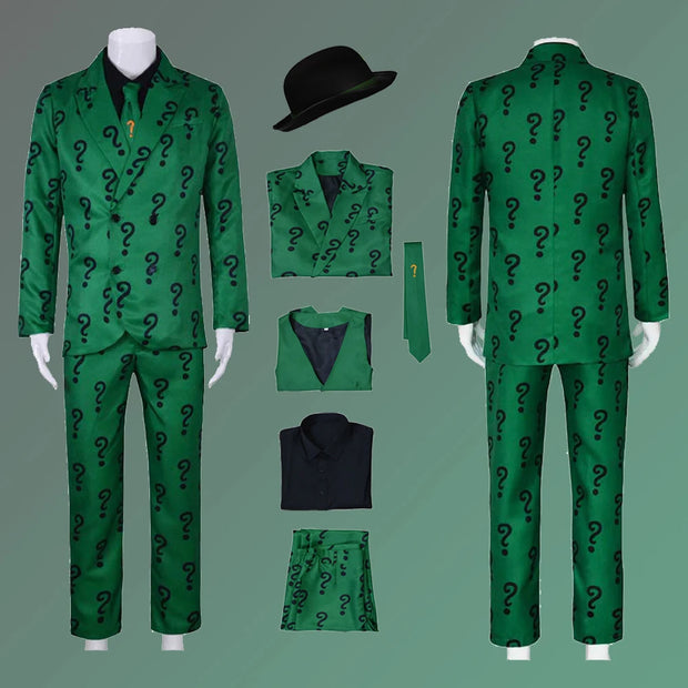 Mens Riddler Cosplay Costume