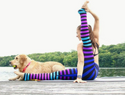 Mother and Daughter Circle Striped Caterpillar Prince Yoga Suit